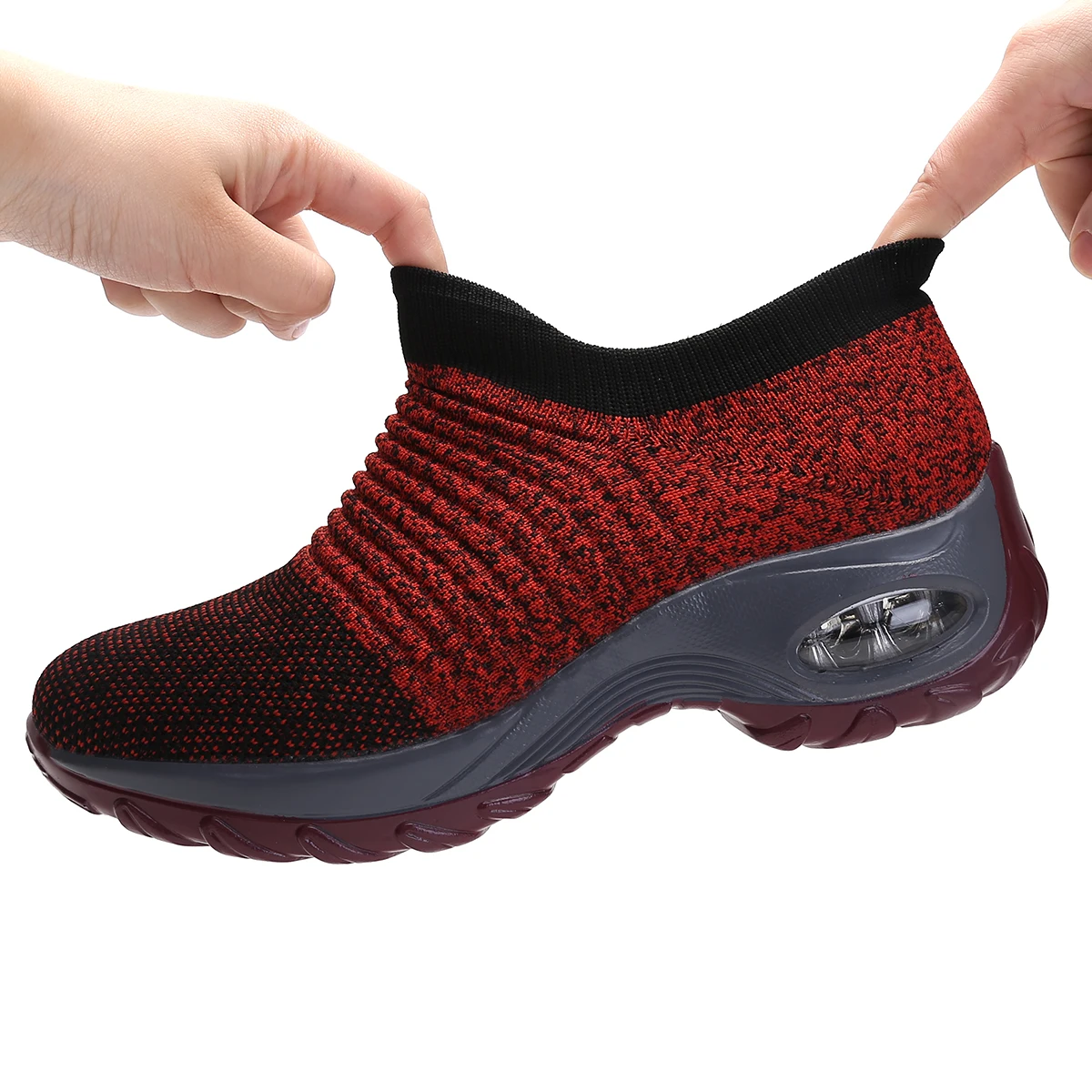 Женские кроссовки без шнуровки на платформе обувь для бега большой размер 43