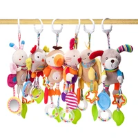 newborn baby plush animal toy bed stroller hanging toys for infant 0 12month toddler rattles bell stuffed dog bee comfort doll