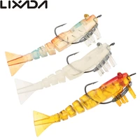 5 jionted segmented fishing lure bait shrimp prawn bait fishing kit noctilucent luminous luminescent shrimp soft bait lure 2021
