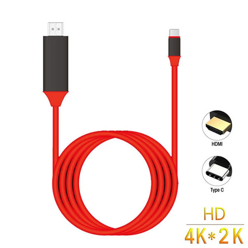 

Кабель-переходник usb-c 3,1/HDMI 4K, 2 м, для MacBook, Samsung Galaxy S9/S8/Note 9, Huawei, USB C, HDMI