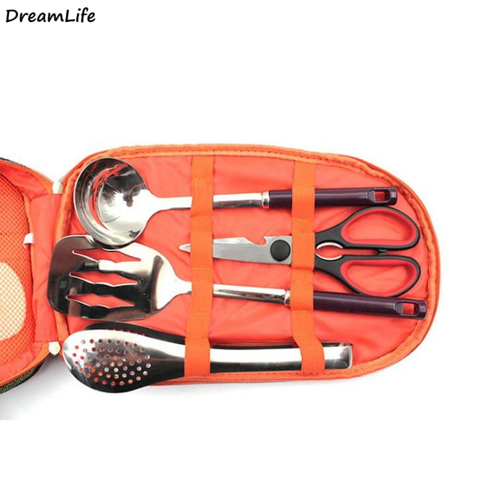 Портативный набор для кемпинга посуда отдыха на природе барбекю разделочная