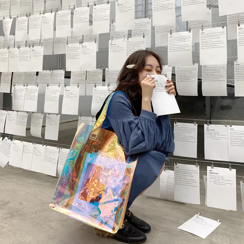 Модная индивидуальная прозрачная Портативная Лазерная упаковочная сумка