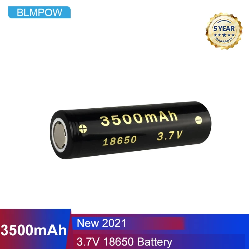 

New 2021 3.7V 3500mAh 18650 Lithium Rechargeable Battery High Capacity 3400mAh 18650 Battery For Flashlight Batteries