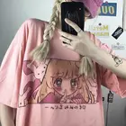 Милая мультяшная Милая футболка для девочек, Японская уличная одежда в стиле Харадзюку, розовые милые повседневные топы в стиле ольччан, винтажные свободные летние женские футболки