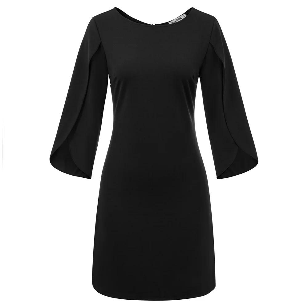 GK женское платье с рукавом три четверти v-образным вырезом и повседневное