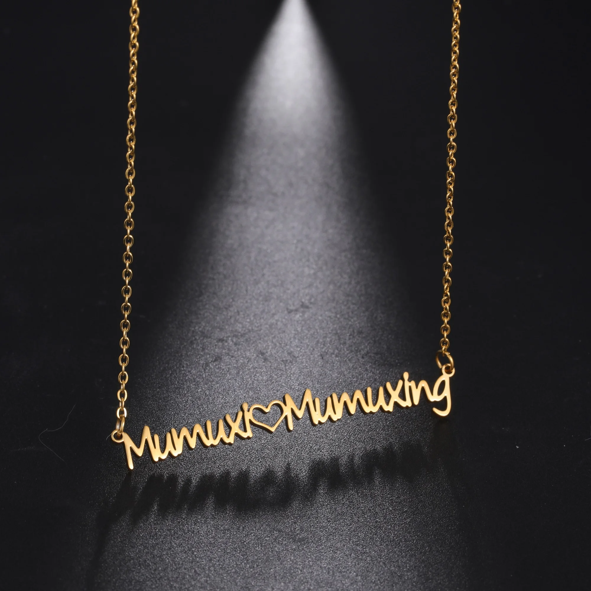 

Cazador Double Name Custom Necklace Stainless Steel Personalized Couple Necklace For Women Men Fashion Jewelry Accessories Gifts