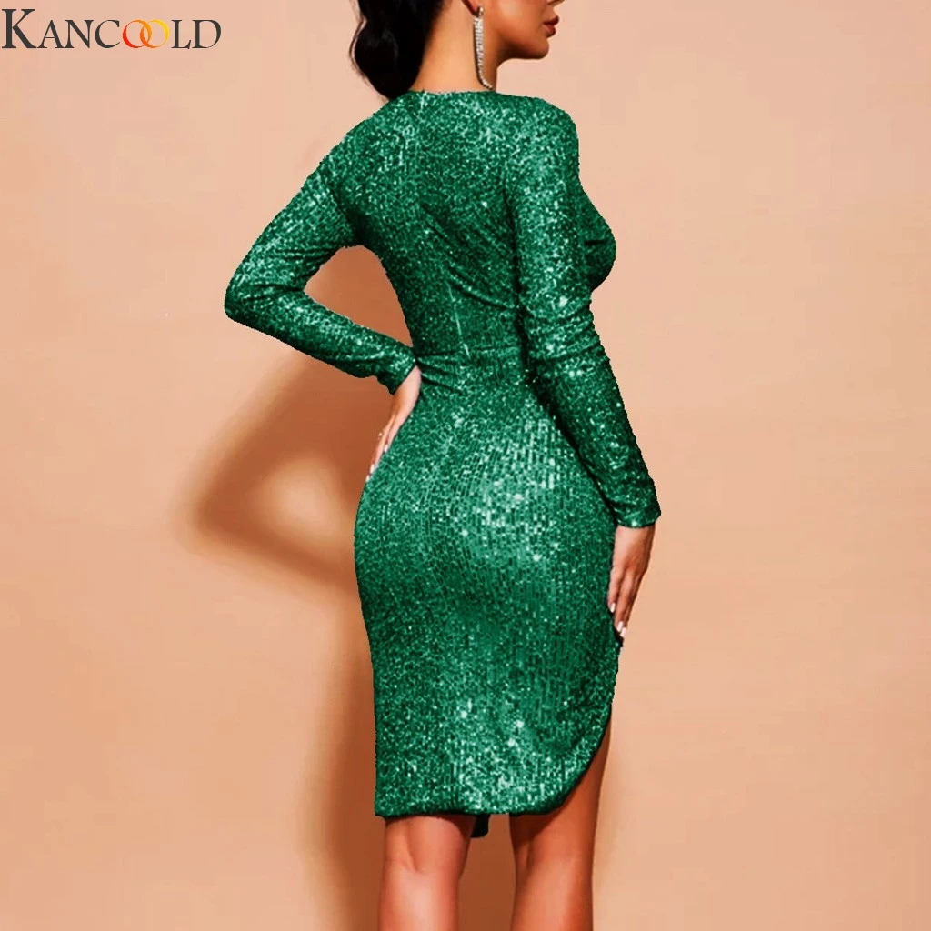 Женское винтажное платье до колена облегающее золотистое/серебристое с