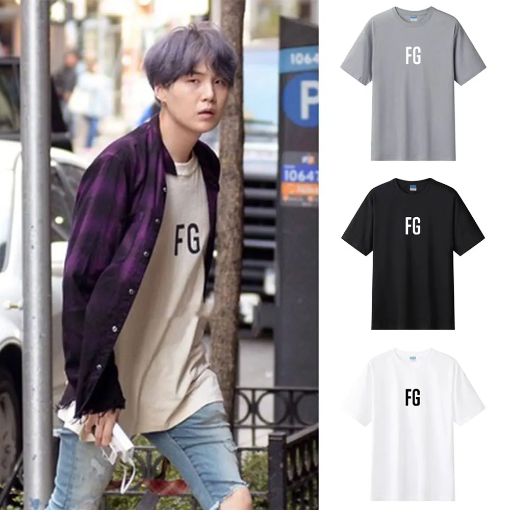 Футболки с надписью FG Bangtan Boys SUGA женские в Корейском стиле модные футболки Kpop