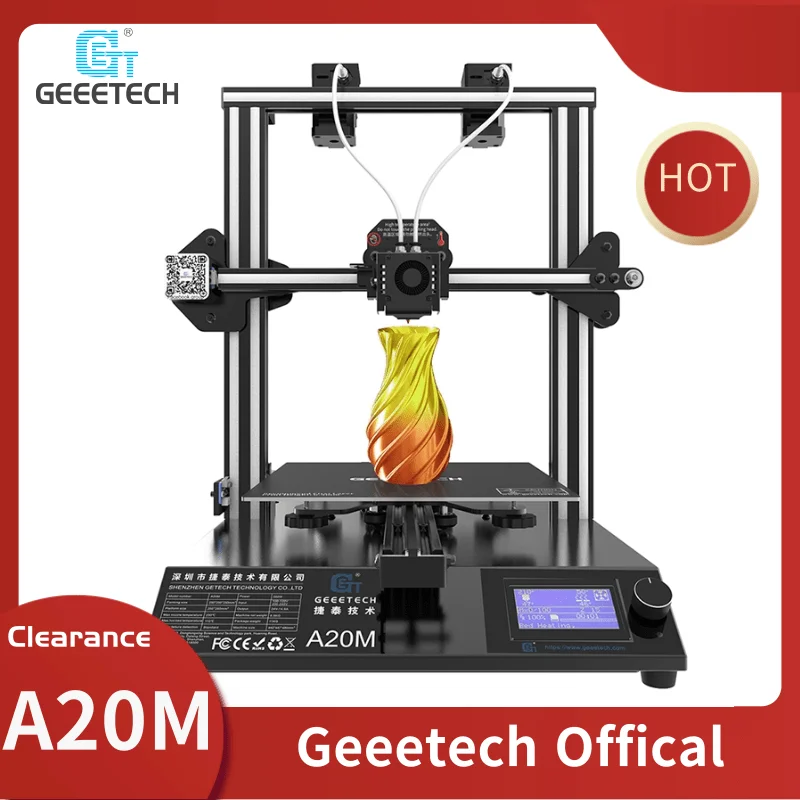 Bestellen GEEETECH A20M 3D Drucker Mit Mix-Farbe Druck, Integrierte Gebäude Basis & Dual Extruder Design Und Filament Detektor