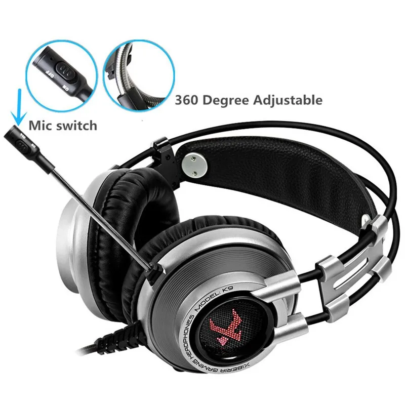 XIBERIA K9 7 1 вибрационная USB игровая гарнитура наушники глубокий бас светодиодный