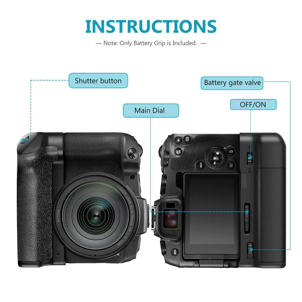 Вертикальный батарейный блок Neewer с держателем аккумулятора совместимым камерой