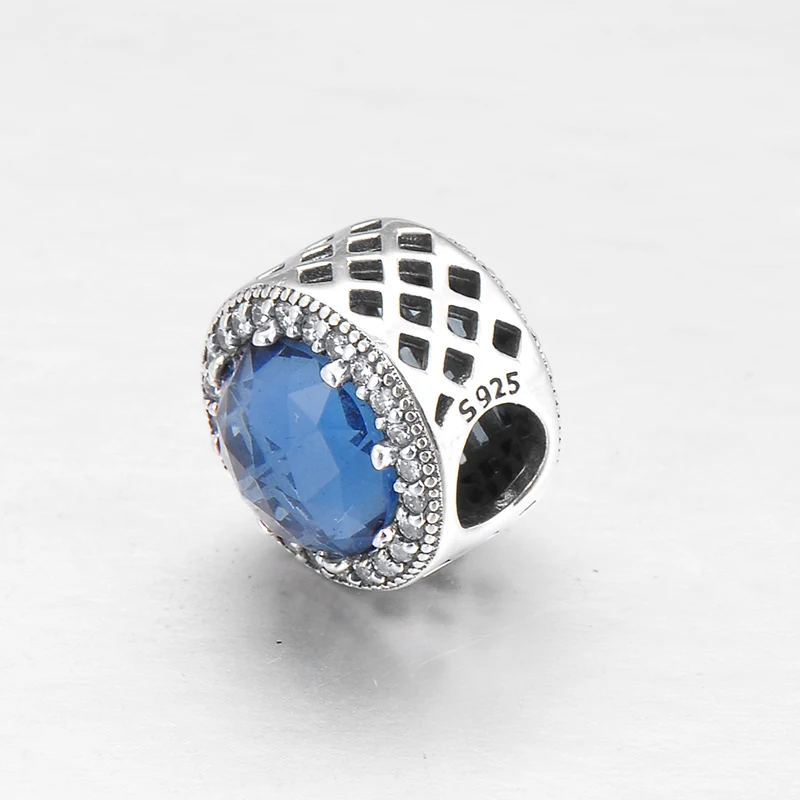 Круглые серебряные 925 пробы простые бусины-подвески в форме сердца океана сделай