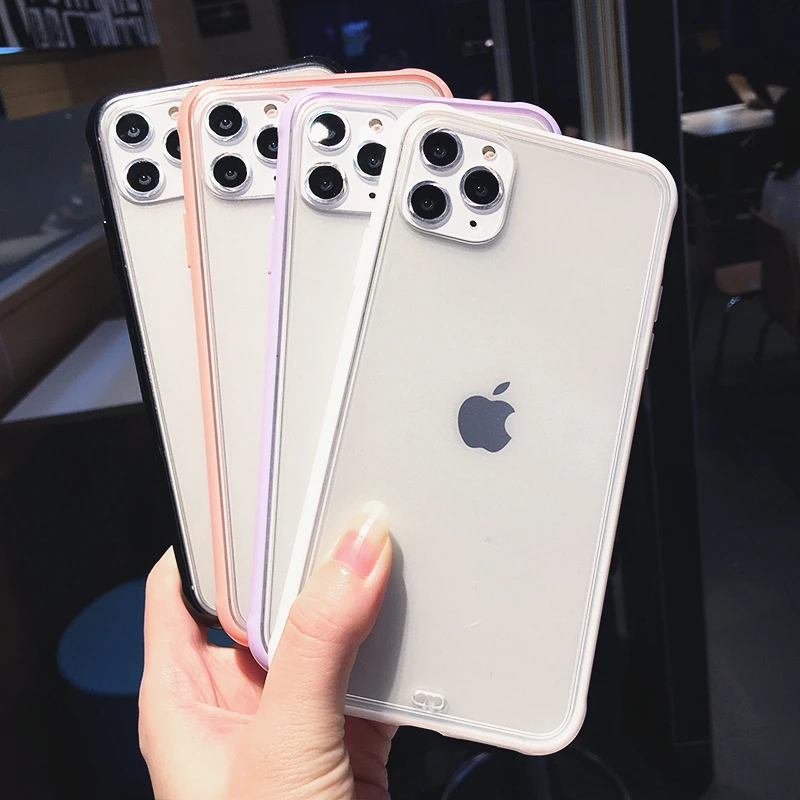 Candy Color Transparent Phone Case For iPhone 11 Pro Max XR X XS 7 8 6S Plus Soft TPU Full Body Shockproof Cover | Мобильные