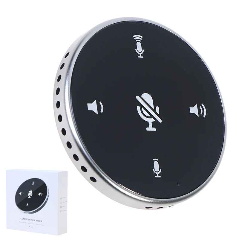 

Desktop USB Conference Microphone Built-in Speaker 360° Computer Condenser Mic