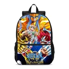 Рюкзаки для мальчиков и девочек с мультипликационным аниме Saint Seiya, школьные ранцы для подростков с буквенным 3D принтом, ранец