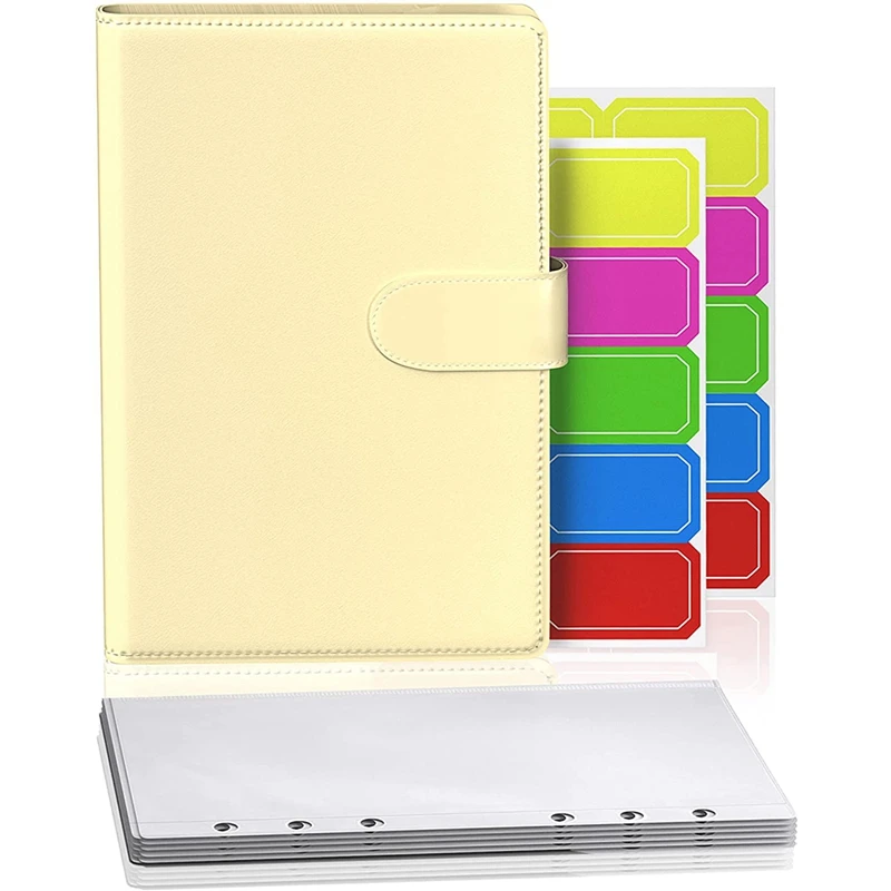 

Budget Binder with Cash Envelopes- A6 Binder Planner with Pockets - Cash Envelopes for Budgeting Binder Organizer