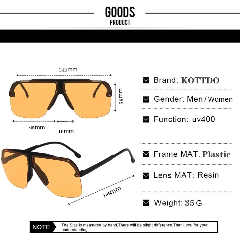 

Vintage Square Women Sunglasses Brands Desigen Over Sized Metal Sun Glasses Frame Classic Men Retro Orange Eyewear Uv400