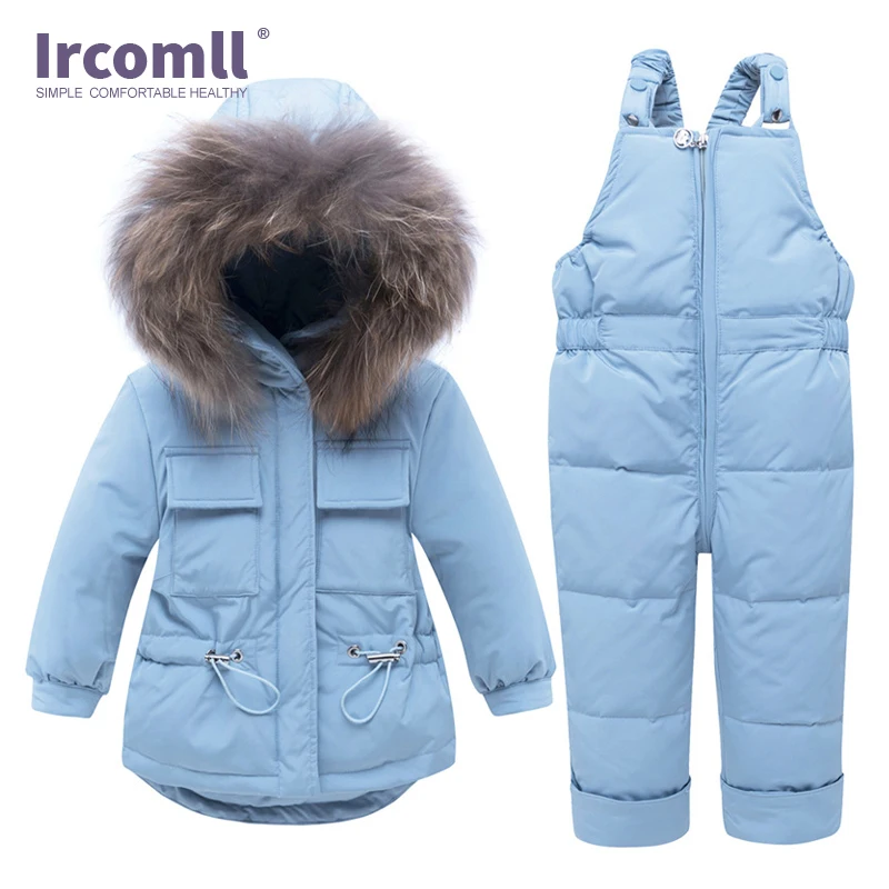 Зимний теплый костюм Ircomll для россии детская одежда пальто с капюшоном из
