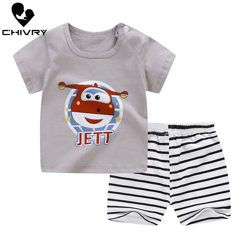 Новинка 2020 летний комплект детской одежды для мальчиков Милая футболка с