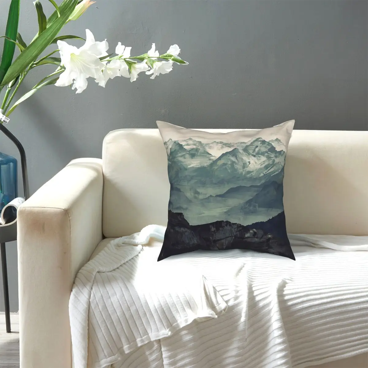 

Mountain Fog Pillowcase Printed Polyester Cushion Cover Decor Pillow Case Cover 45X45cm Pillowcover Home Decor Drop Shipping
