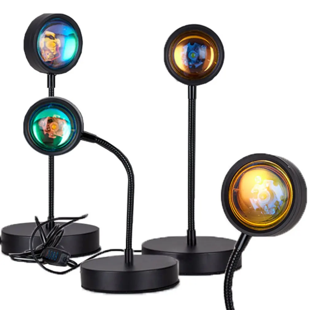 

USB Rainbow Sunset Red Projector Led Night Light Creative Decoration Floor Lamp for Bedroom Bar Coffee Store Wall Decoration