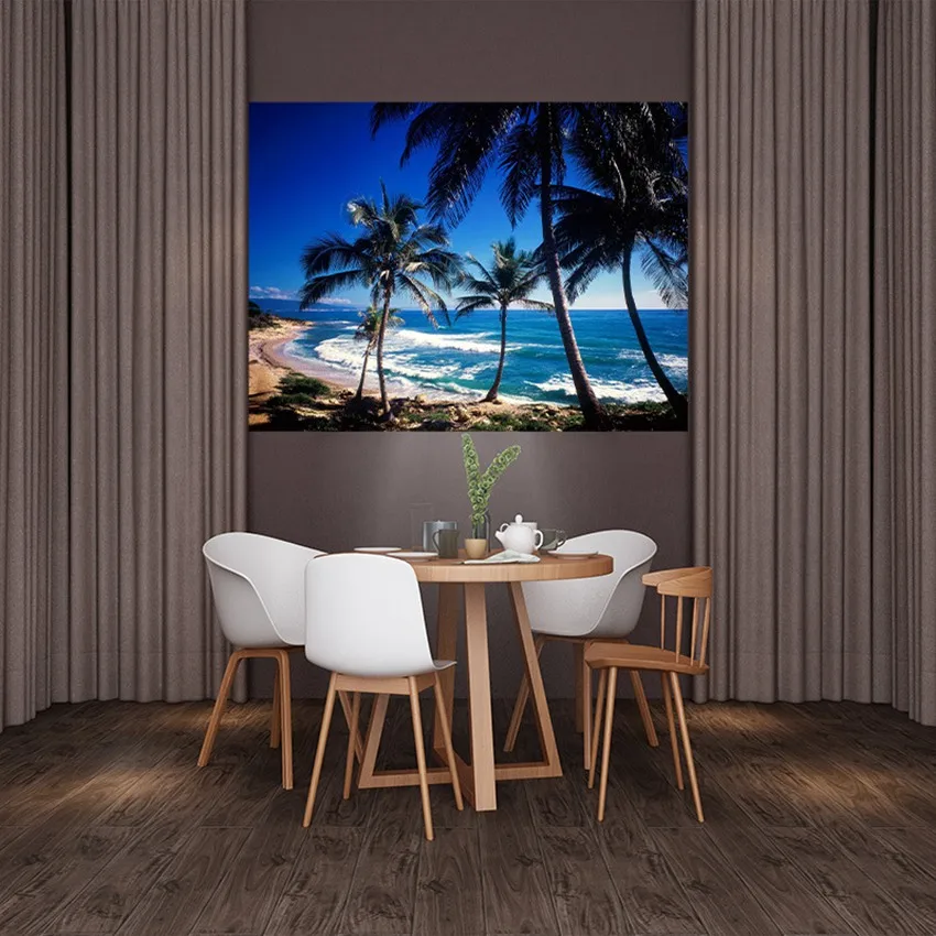 

Новое красивое искусственное море настенное живописное море пляж кокосовые гобелены покрывало для пикника Покрывало Скатерть