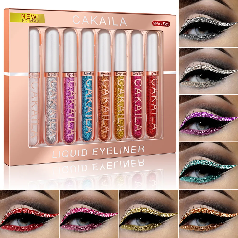 

Liquid Eyeliner Set Waterproof Smudge-proof Eyeliner High Pigmented Glitter Eyeliner Pen Set Gift for Women