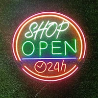 ohaneonk custom led neon sign light of shop open 24h for customized decor store company business neon salon event party gift