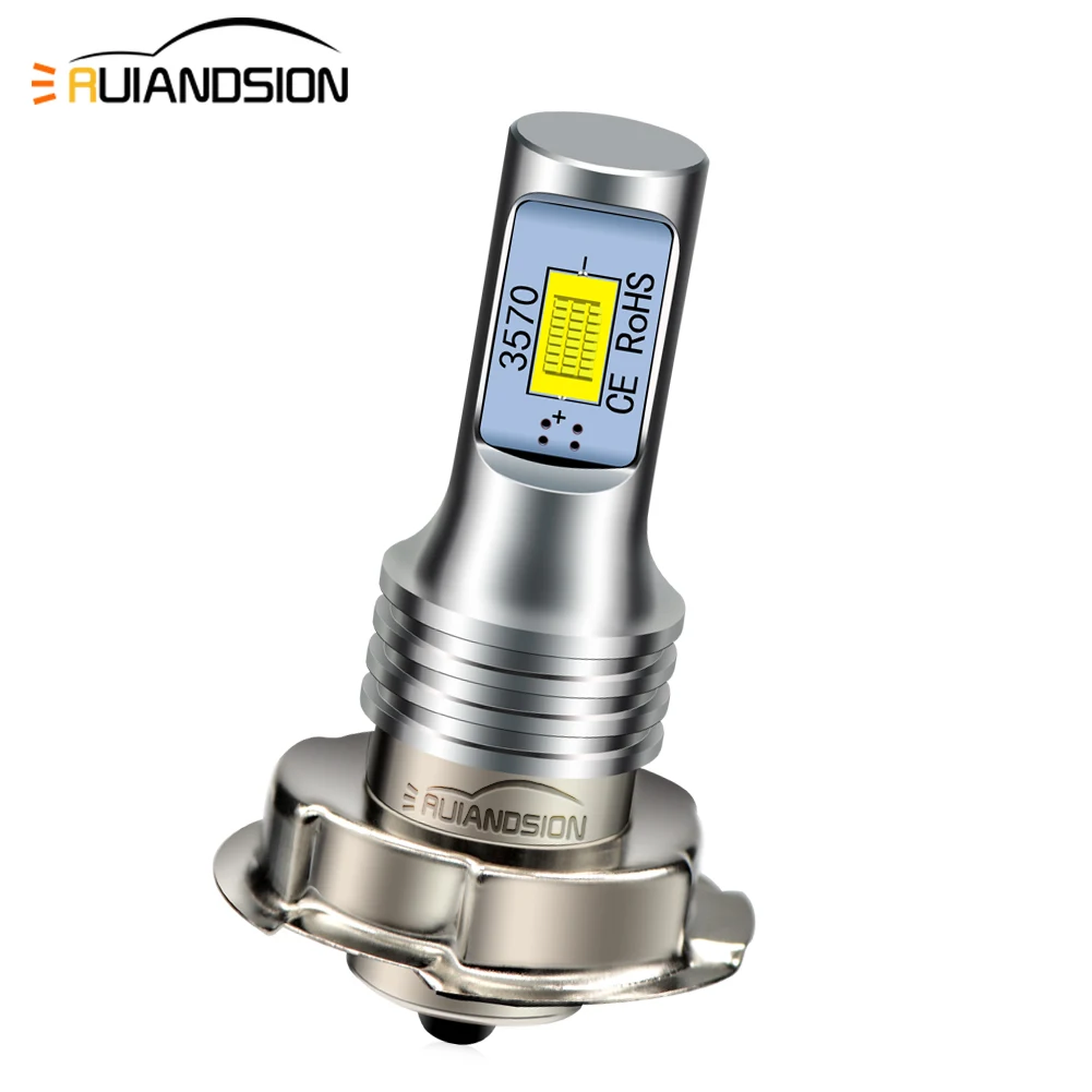 

RUIANDSION 1Pcs P26S Motorbike Headlight Moped Scooter Tractor LED Bulb Tricycle Headlamp 3570SMD 1500Lm DC10-30V 12V 24V 6000K