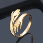 Простое и креативное симпатичное Открытое кольцо для двух рук в европейском и американском стиле