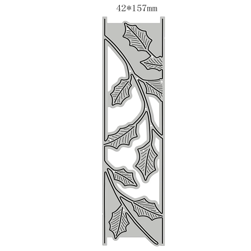 New Holly Leaves Border Stencil 2020 Metal Cutting Dies for DIY Scrapbooking and Card Making Decorative Embossing Craft No Stamp | Дом и сад