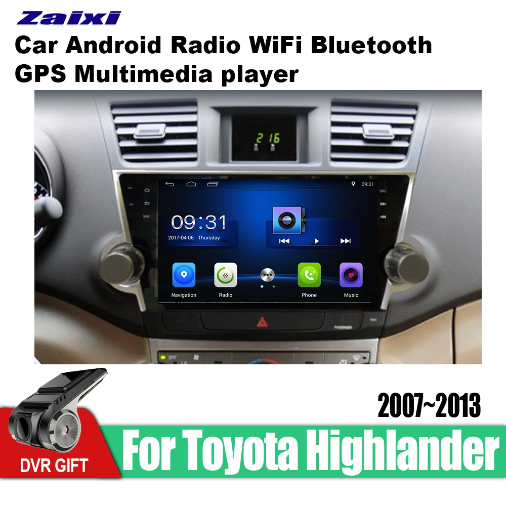 ZaiXi Автомобильный gps мультимедийный плеер для Toyota Highlander 2007 ~ 2013 автомобильный Android