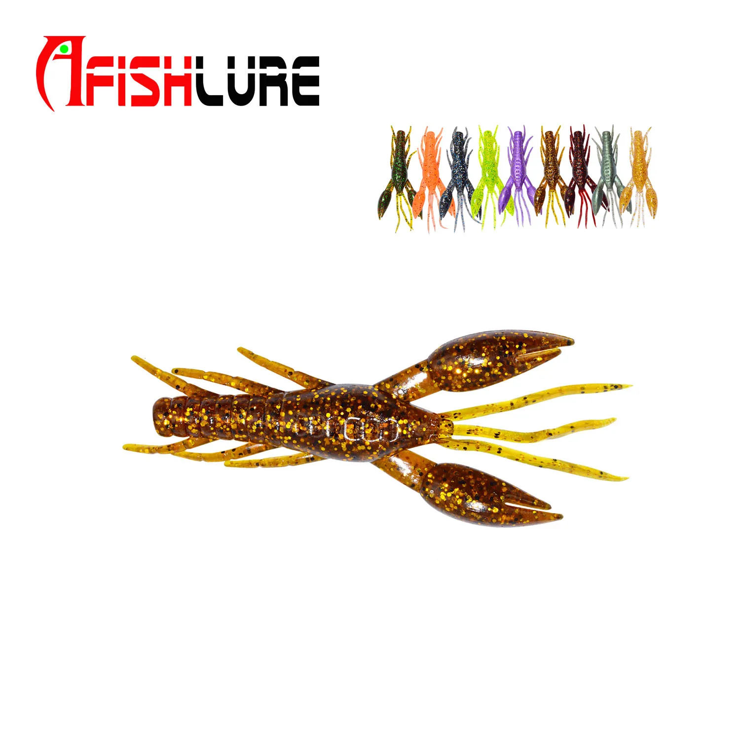 

AR14 Craw Fishing Lures Shrimp Fishing Bait 80mm 5.5g 4pcs/bag Fishing lures Soft Shrimp Silicone Plastic Shrimp Bait