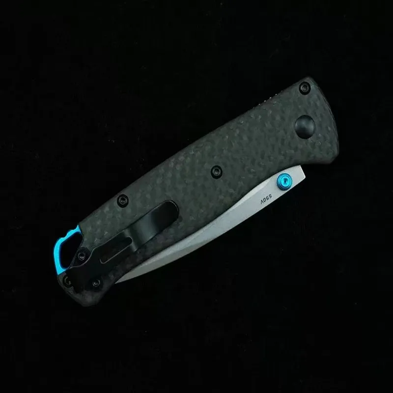 Online Baru Pisau Lipat BM 535-3s90v Baja Serat Karbon Asli Menangani Batu Dicuci Luar Ruangan Berkemah Survival Pisau Utilitas Alat EDC