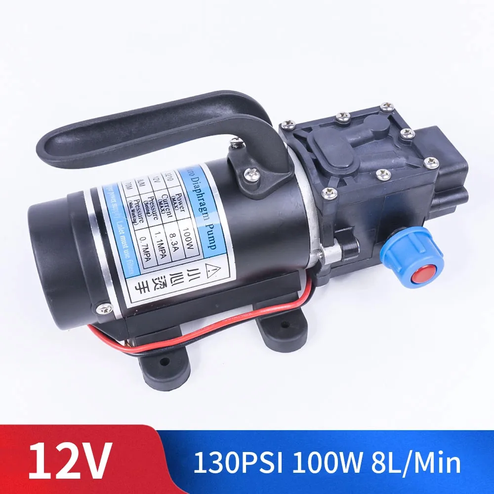 return valve type DC 12V 24V 100W 130PSI 10L/мин воды высокой Давление мембранный насос из нержавеющей стали самовсасывающий рефлюксный насос с автоматическим переключателем для Садовый вагон - Напряжение: return valve type
