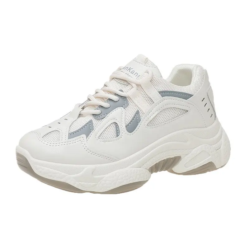 

Womens Trainers Shoes Sneakers Mesh Woman-shoes White Running Heels Breathable 2021 Roses Summer Round Toe Lace-Up Spring Cotton