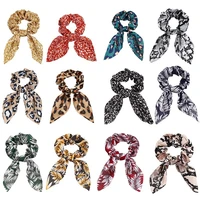 14 colors european and american new rabbit ears leopard print large intestine ring ladies hairband hair accessories