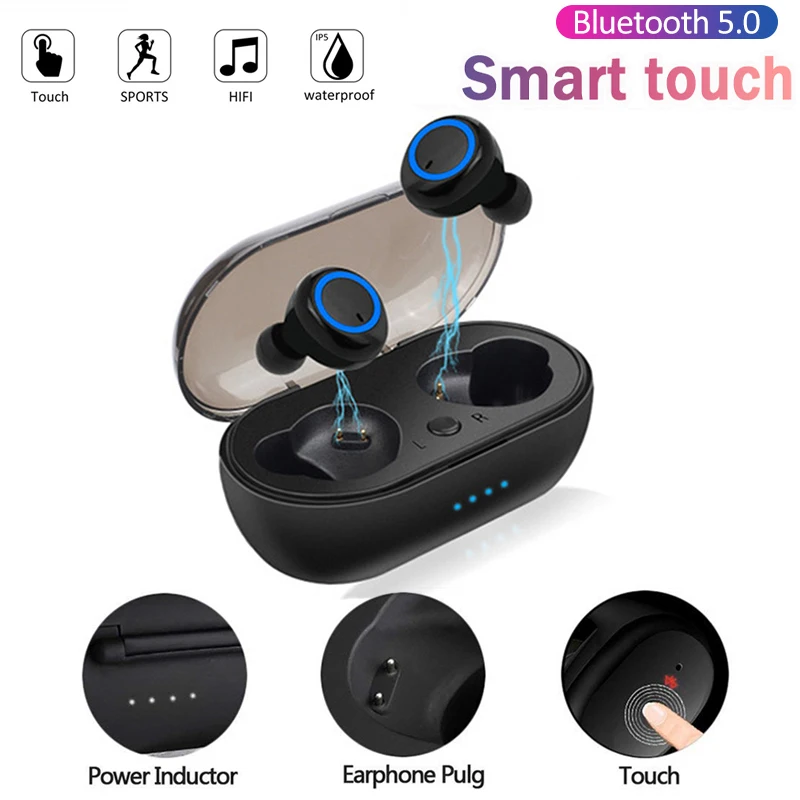 

Hot Sale Y50 tws Earphone Bluetooth Sport headphones Stereo Earbud Wireless In-ear Earphone With Mic For All Smartphone Headsets