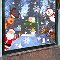 merry christmas stickers window stickers beautify snowflake wall decals new year party glass stickers for home new year