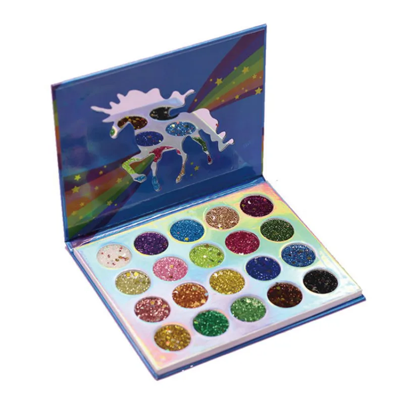 Очарование Единорог 20 Цветов Блестки тени для век Палитра летний сценический