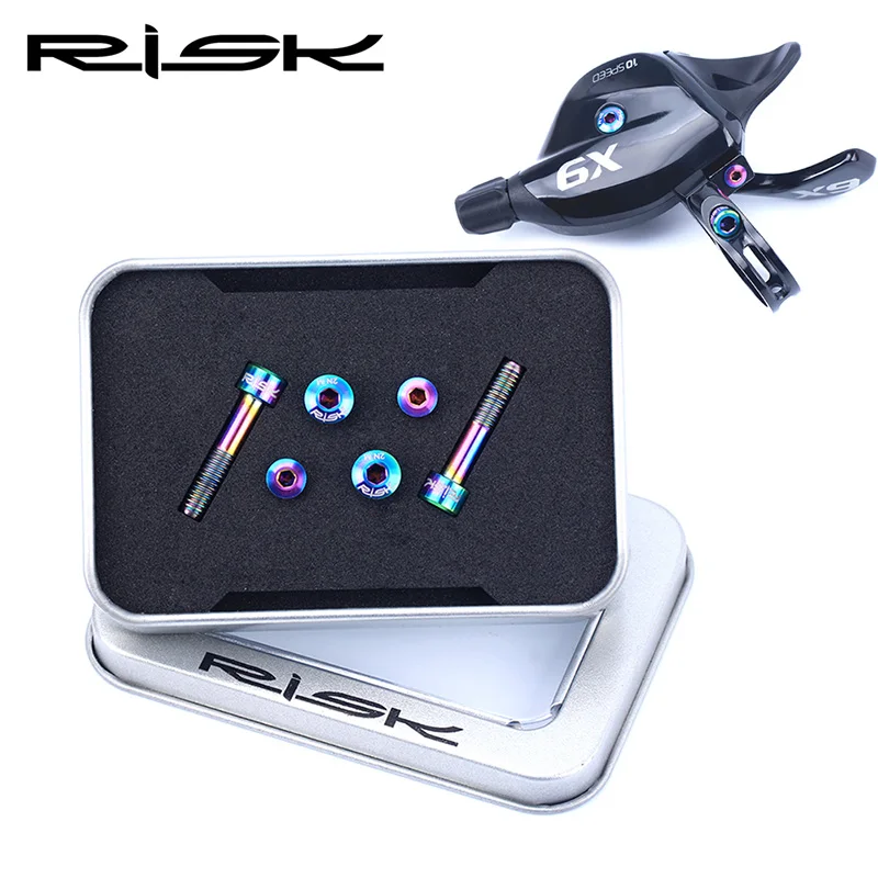 RISK Titanium Alloy Screw Kits for SRAM Front Derailleurs Fixing GX/Eagle/X9/X01/X01Eagle/XX1 Trigger Fixed Bolts Hollow Design | Спорт и