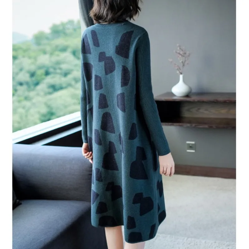 Новинка корейское осенне-зимнее платье-свитер элегантное женское платье с