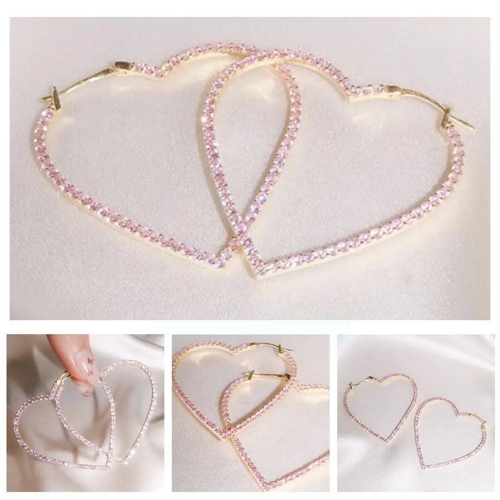 

Exquisite and simple heart-shaped earrings pendant new earrings rhinestone trend ladies 2021 earrings fashion ladies accessories