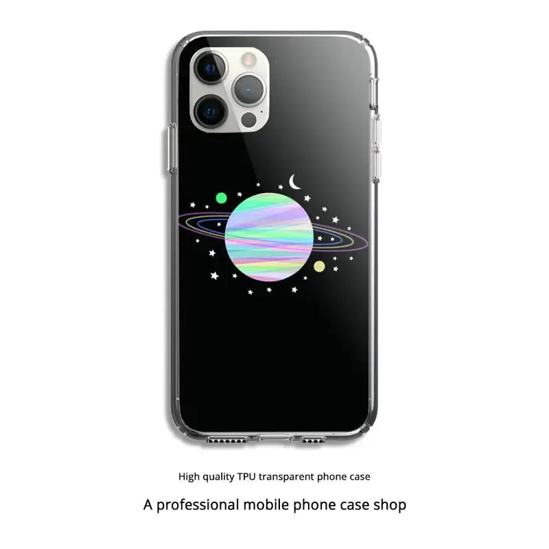 

Star Moon Earth Aerospace Phone Case Clear Cover For Iphone 5 6 7 8 11 12 Plus XR X XS SE2020 11/12PRO Max Transparent Cases