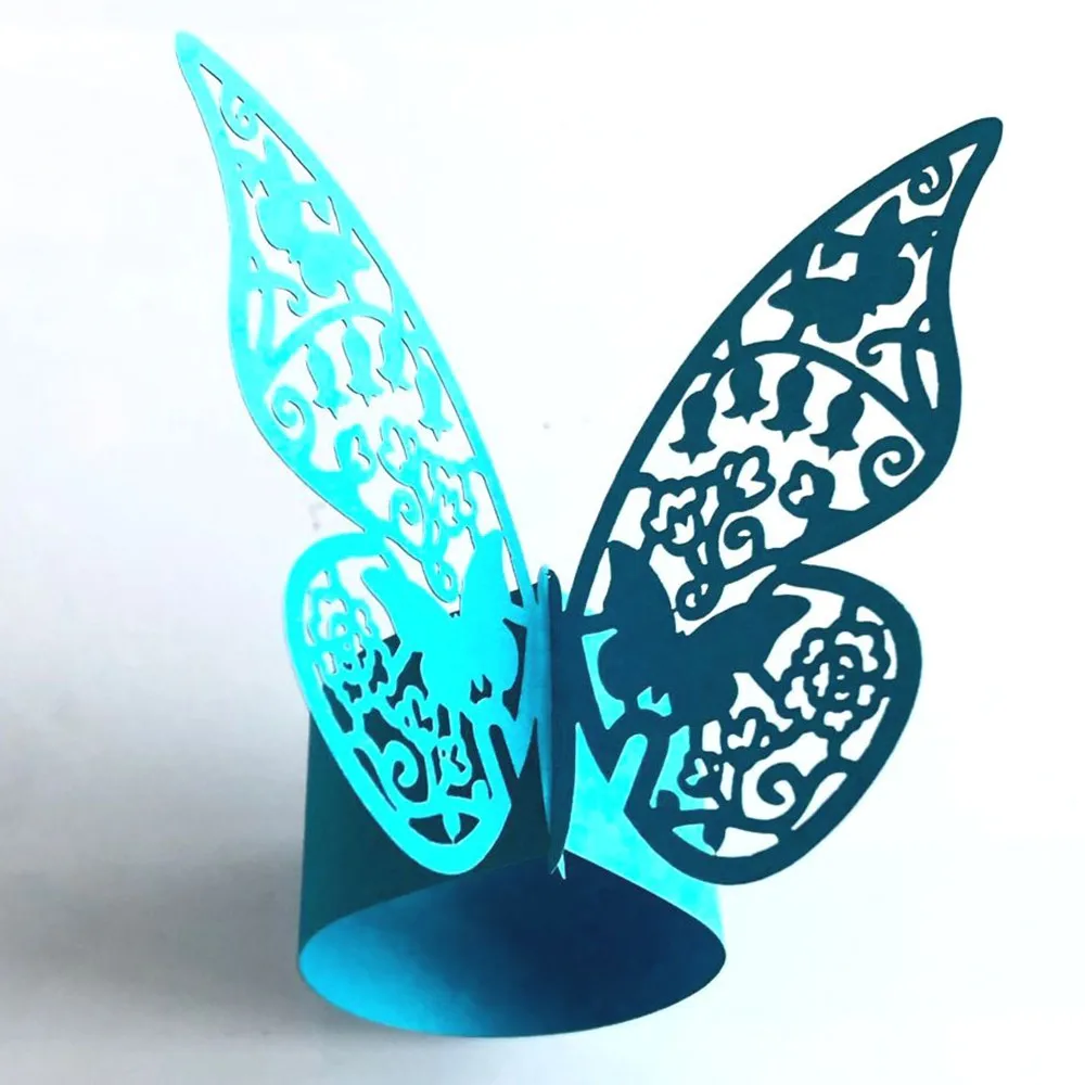 50pcs Hollow Butterfly Pearl Paper Napkin Rings Towel Buckle Serviette Holder Wedding Banquet Dinner Table Decoration New | Дом и сад