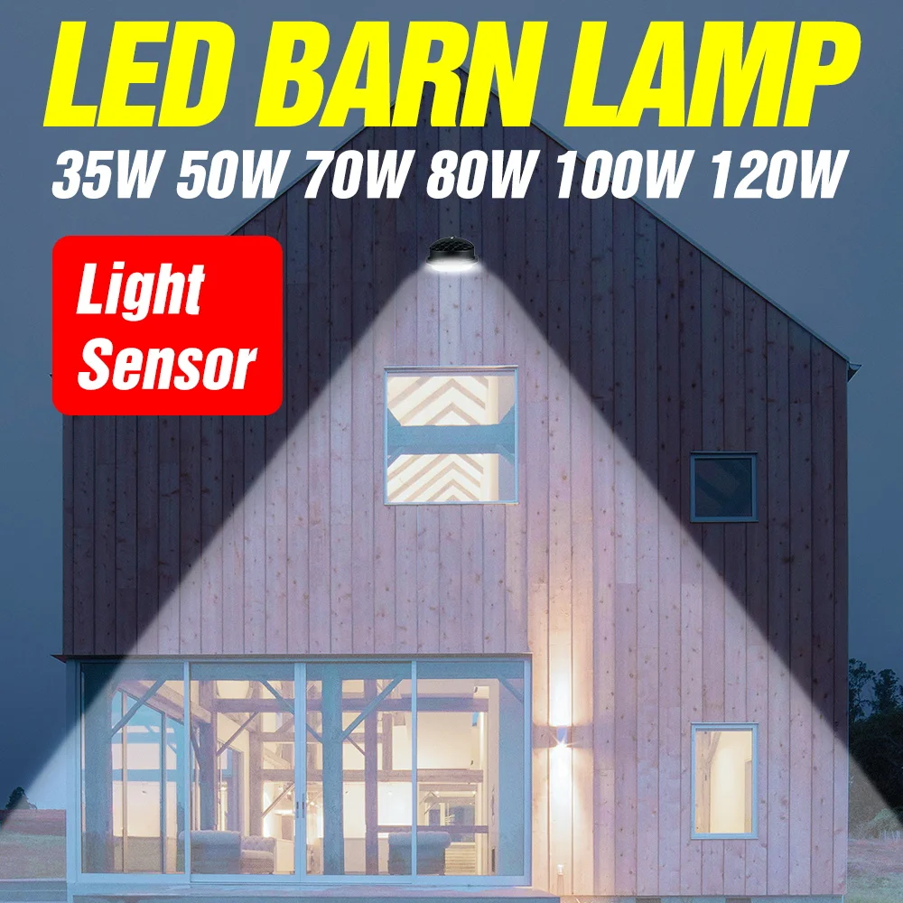 

220V Floodlight LED Barn Light 35W 50W 70W 80W 100W 120W Bulb Waterproof Street Lamp Outdoor LED Industrial Lighting For Garage