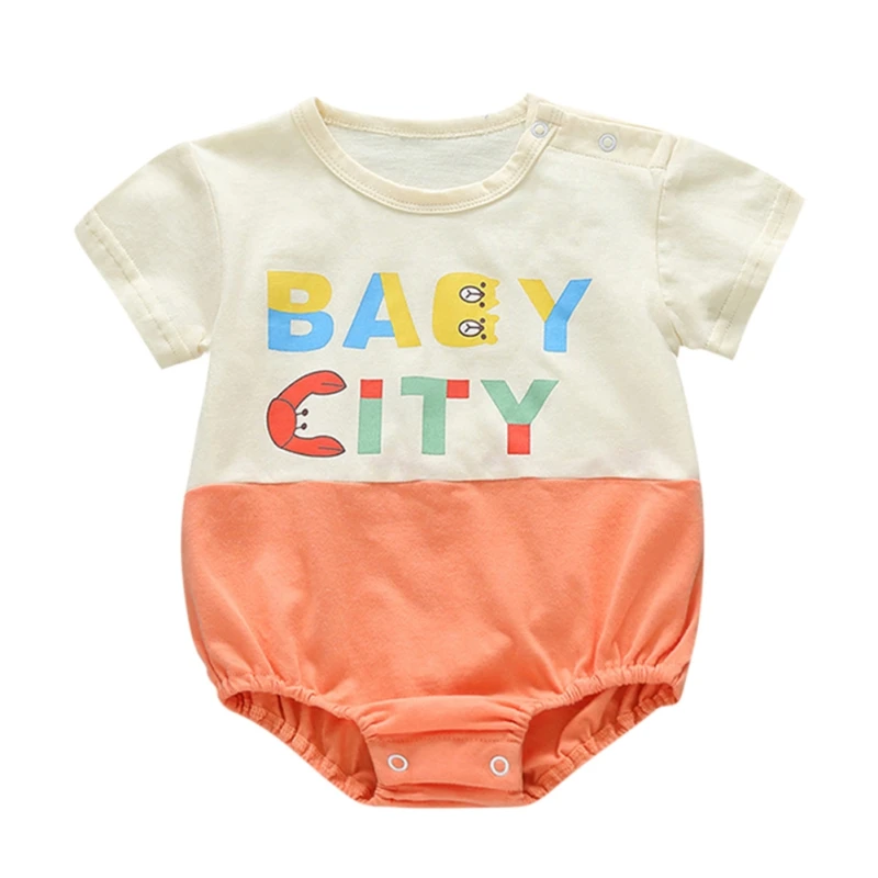 

Baby Romper Spring Summer Baby Boys Girls Short Sleeve Cotton Letter Romper