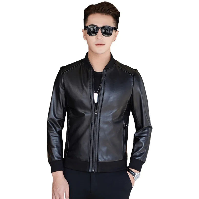 

New Suit Leather Jacket Business Fashion Men's Jacket Men's Slim Fit Leather leather jacket Leather suit for men