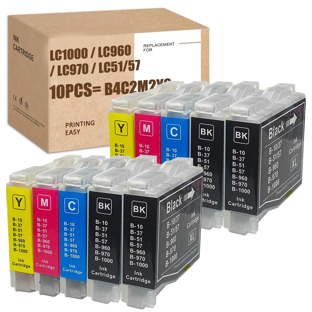 HS For Brother LC1000 Ink Cartridge LC-1000 Ink LC-970 For Brother MFC235C DCP150C MFC260C DCP157C FAX-1460,1560,2480C,DCP-350C