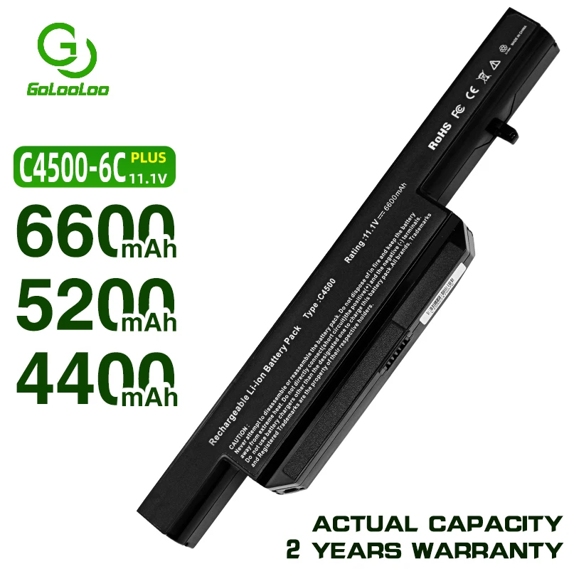 Bateria de Células para Computador para Clevo C4500bat B4100m C4500 C4500bat6 B4105 B5100m B5130m W150 W240c W240hu W250h Baterias p/ laptop